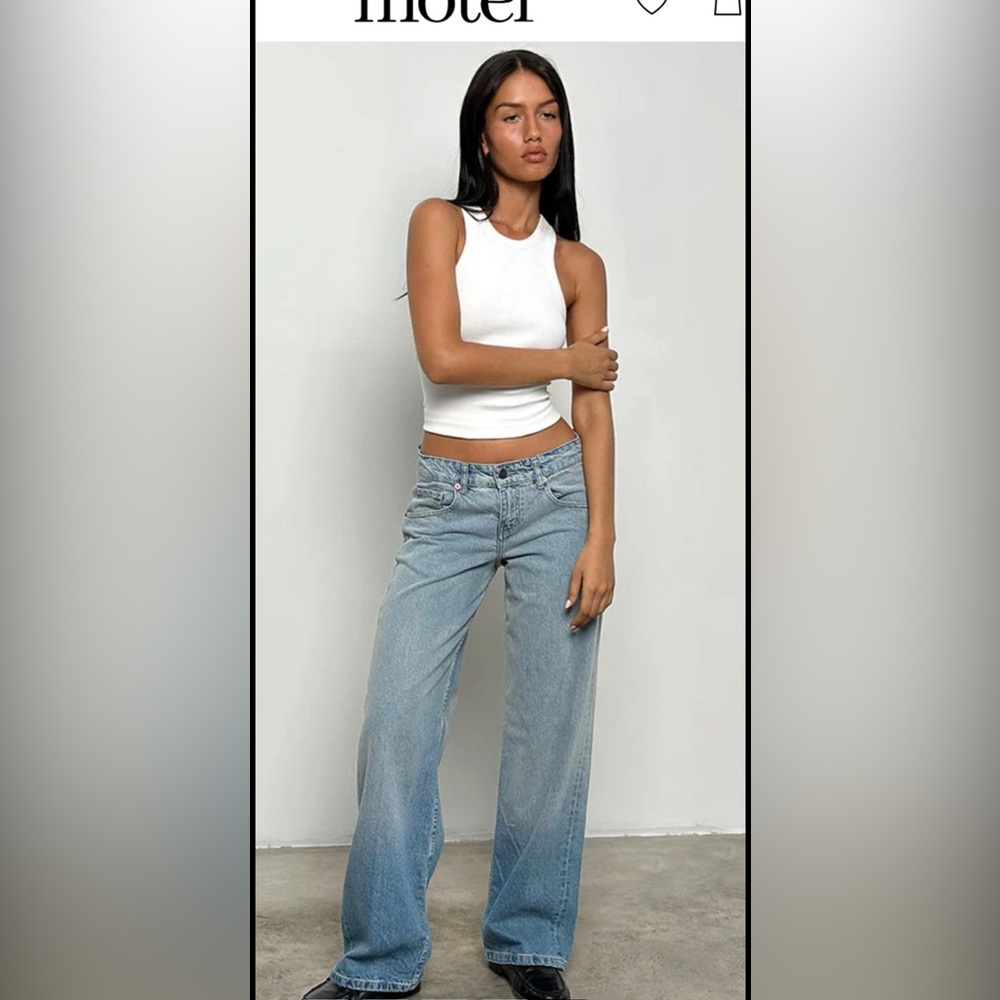 Motel Rocks Low Rise parallel jeans in 80s light blue wash Size 26 Length 30